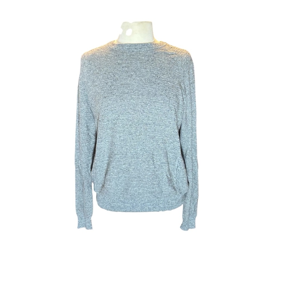 Billy Reid Men’s Sweater Large Gray Crewneck Made in Italy Luxury Designer